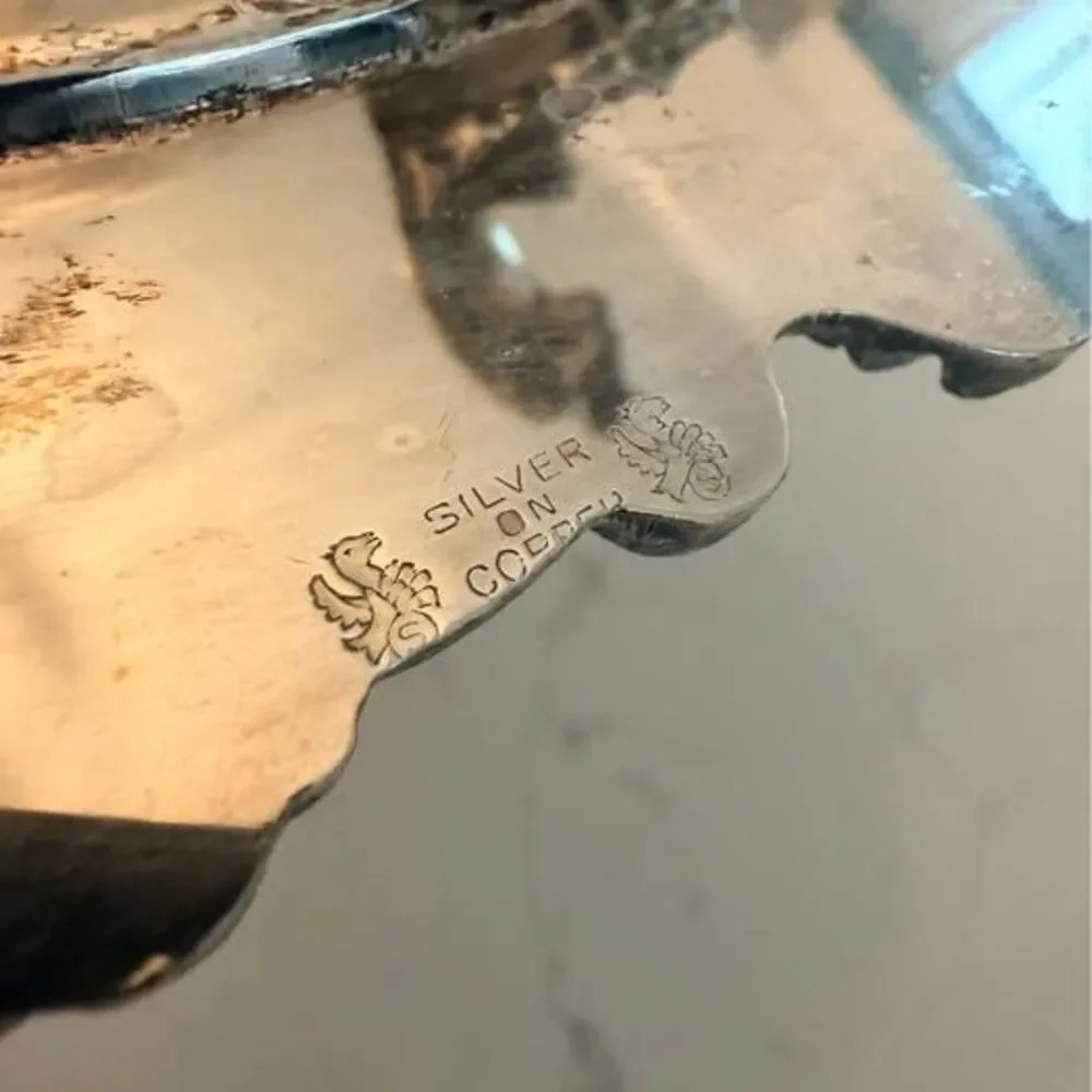 Vintage Silver-Plated Footed Serving Dish with Lid $20 Stamford